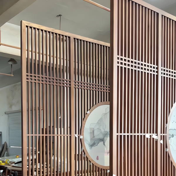 Solid wood screen partition