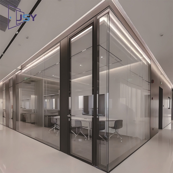 Finished glass partition